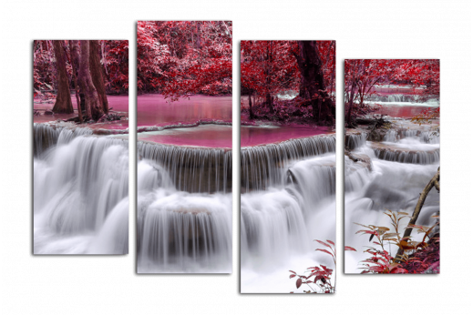 Модульная картина Розовый водопад